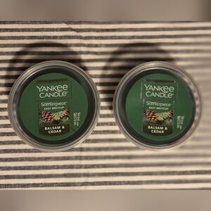(2) Yankee Candle Scentpiece Melt Cups Cedar And Balsam Scent